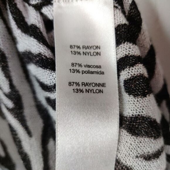 Chico's Animal Print Side Ruched Cardigan Size Large / 2 Open Front Stretch - Picture 8 of 9